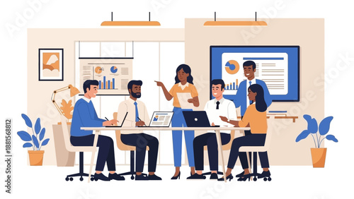 Group of Business Professionals in Meeting.