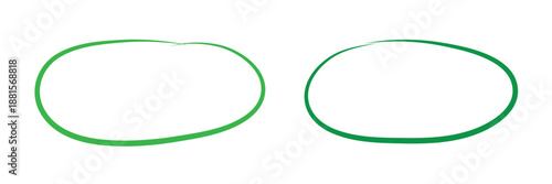 Hand drawn, pen draw green circle. Highlight green circle. Line art for marking text, number, note. vector illustration eps 10 .