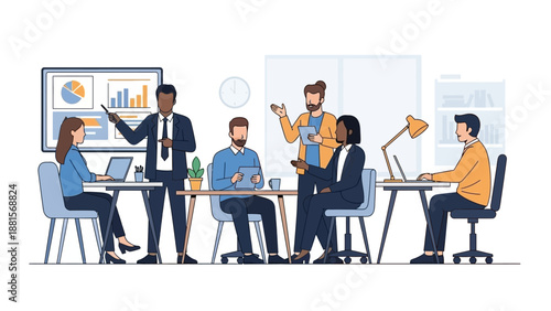 Group of Business Professionals in Meeting.