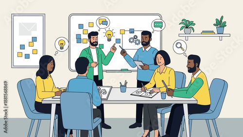 Group of People Discussing Around Table.