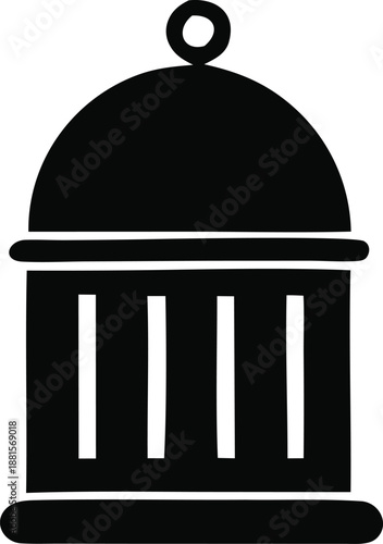 Classic birdcage with vertical bars Vector