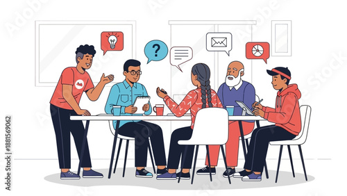 Group of People Discussing Around Table.