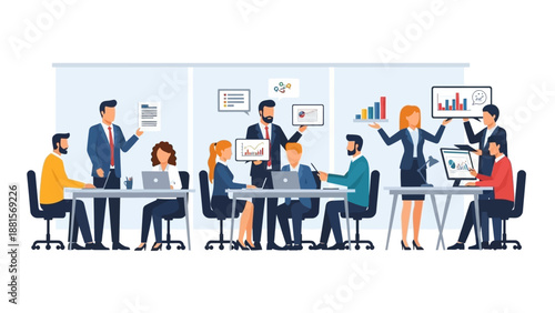 Business Professionals in Meeting Room Discussion.