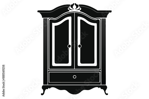 armoire silhouette line art vector illustration