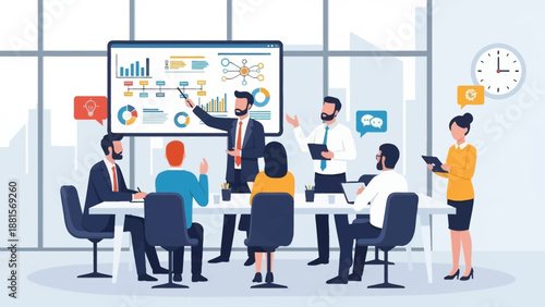 Business Professionals in Meeting Room Discussion.