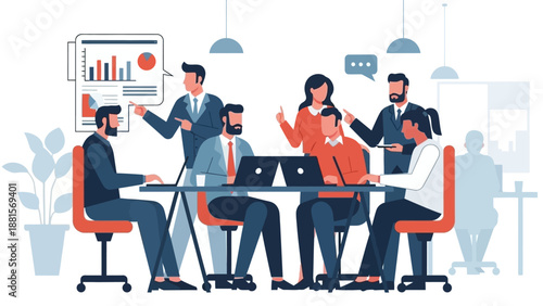 Group of Business Professionals Meeting Together.