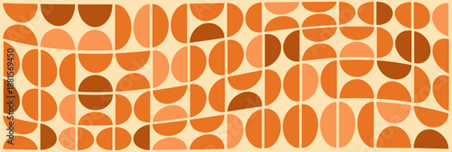 Vintage wallpaper with wavy geometric patterns