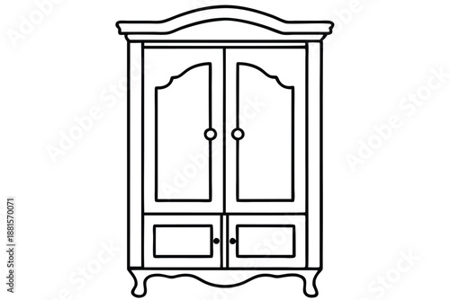 armoire silhouette line art vector illustration