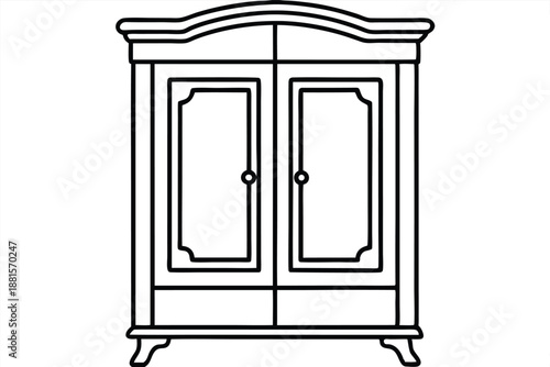 armoire silhouette line art vector illustration