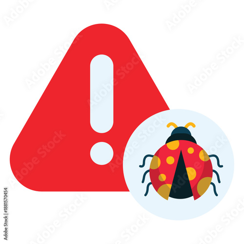 Warning bug icon design