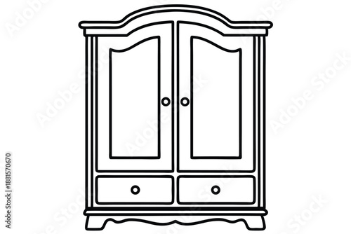 armoire silhouette line art vector illustration