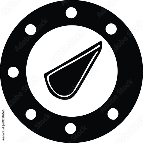 Minimalist circular design with central teardrop shape Vector