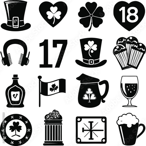 Celebrating irish heritage with symbolic icons Vector