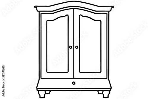 armoire silhouette line art vector illustration