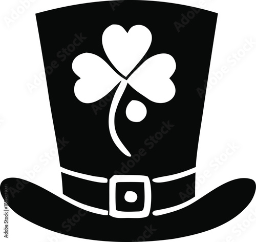 Traditional irish top hat with shamrock emblem Vector