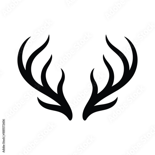 A silhouette of a pair of deer antlers on a white background