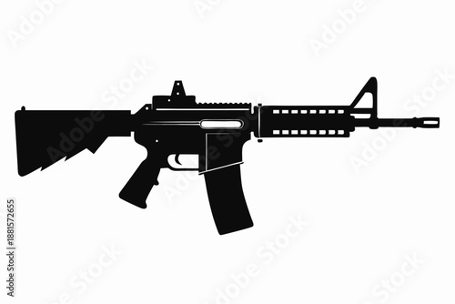 ar 15 gun silhouette line art vector illustration