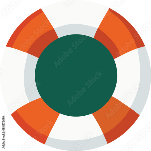 Vibrant life preserver symbolizing safety and rescue Vector