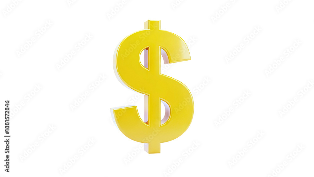 Obraz premium 3D Yellow Dollar Sign