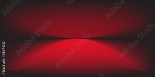 Red studio background. Abstract limbo podium studio room. Dark red gradient wall floor and spotlight scene. Showcase, promotion display. Vector stage mockup illustration,eps.10