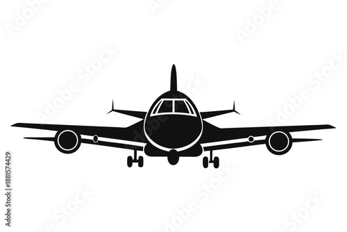 aircraft silhouette line art vector illustration