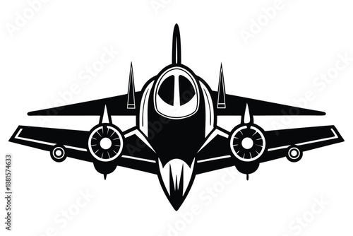aircraft silhouette line art vector illustration
