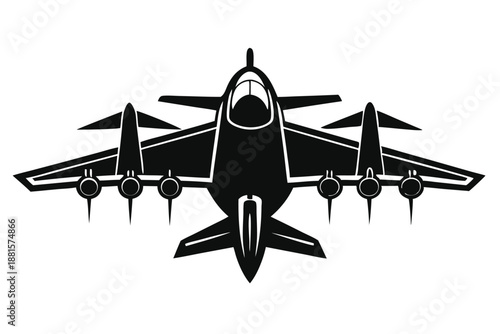 aircraft silhouette line art vector illustration
