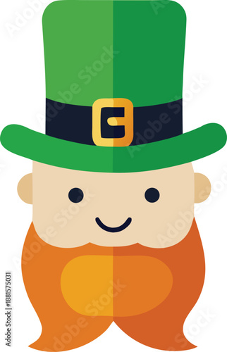 Cheerful leprechaun wearing a green hat