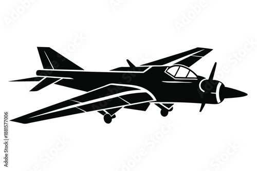 aircraft silhouette line art vector illustration