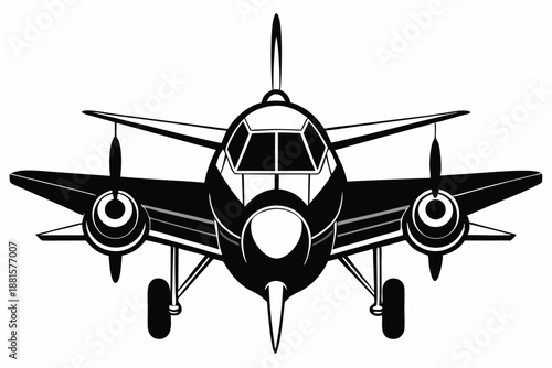 aircraft silhouette line art vector illustration