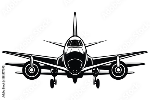 aircraft silhouette line art vector illustration
