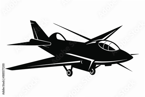 aircraft silhouette line art vector illustration