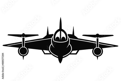 aircraft silhouette line art vector illustration