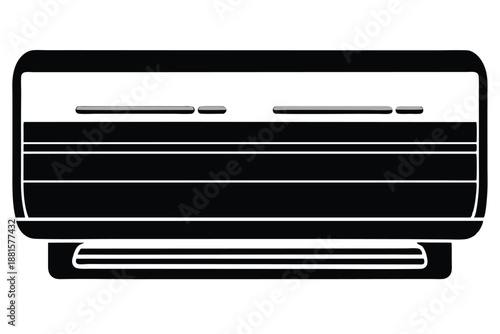 air conditioner silhouette line art vector illustration