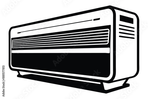 air conditioner silhouette line art vector illustration