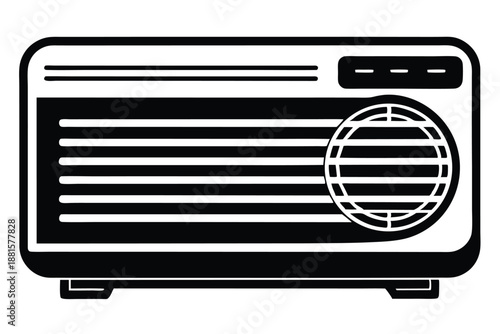 air conditioner silhouette line art vector illustration