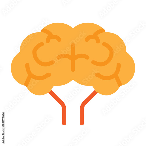 Brain Scan Vector Flat Icon Design