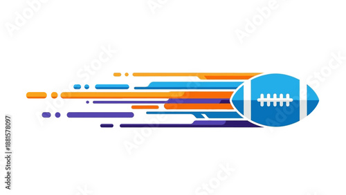 Dynamic American Football Illustration with Motion and Speed