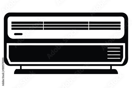air conditioner silhouette line art vector illustration