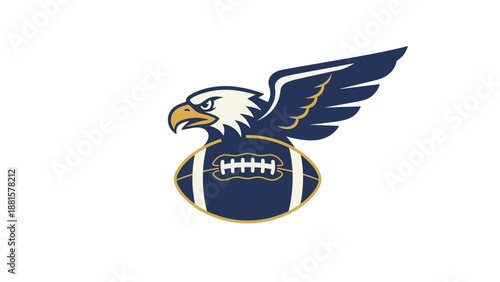 Eagle icon symbolizing American football team with bold graphics and dynamic illustration