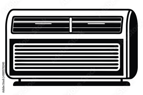 air conditioner silhouette line art vector illustration