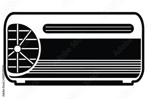 air conditioner silhouette line art vector illustration
