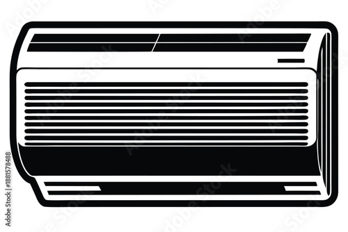 air conditioner silhouette line art vector illustration
