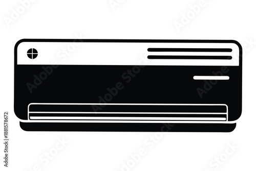 air conditioner silhouette line art vector illustration