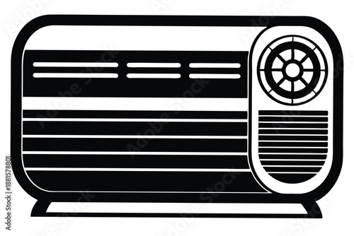 air conditioner silhouette line art vector illustration