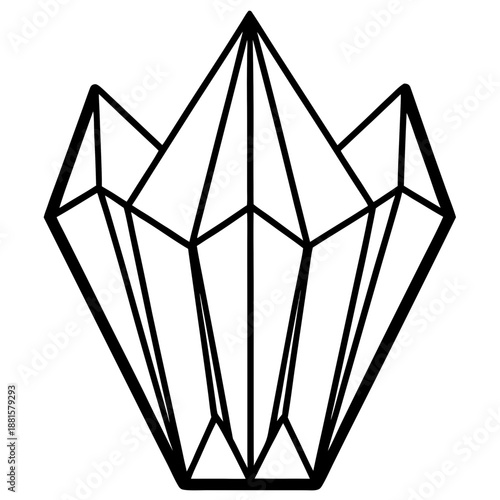 Crystal Stud line art vector
