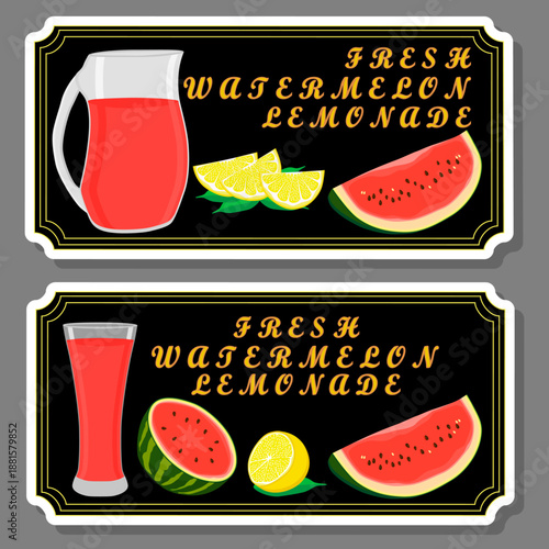 Tasty watermelon lemonade in glass jug