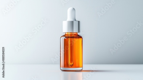 Wallpaper Mural Glass dropper bottle holding amber liquid serum, ideal for cosmetic, products or health medical Torontodigital.ca