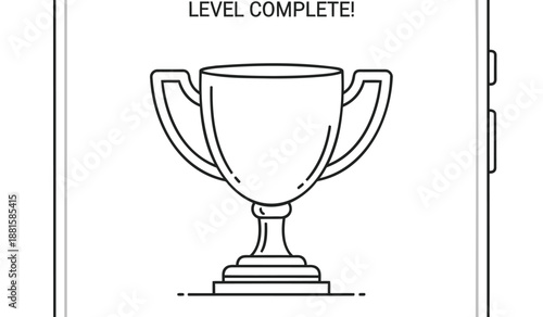 Trophy cup icon with handles on pedestal symbolizing achievement and success in games