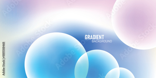 Abstract gradient background with circular shapes and smooth blended. For minimal design and modern templates. Futuristic concept.